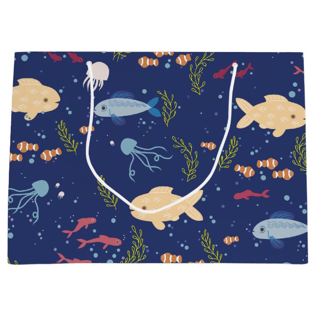 Sacola Para Presentes Grande Mundo subaquático (Frente)