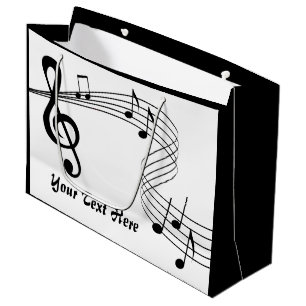 Sacola Para Presentes Grande Music Score Large Gift Bag