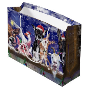 Sacola Para Presentes Grande Música de Natal - Festa Animal - Feliz