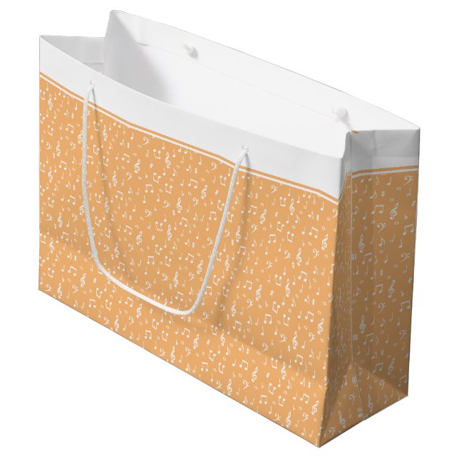 Sacola Para Presentes Grande Musical branco (Frente inclinada)