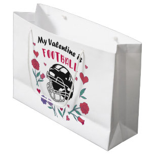 Sacola Para Presentes Grande My Valentine is Football Business Card Napkins T-S