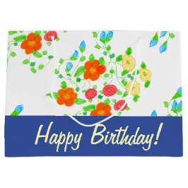 Sacola Para Presentes Grande Na moda Floral Gift Bag