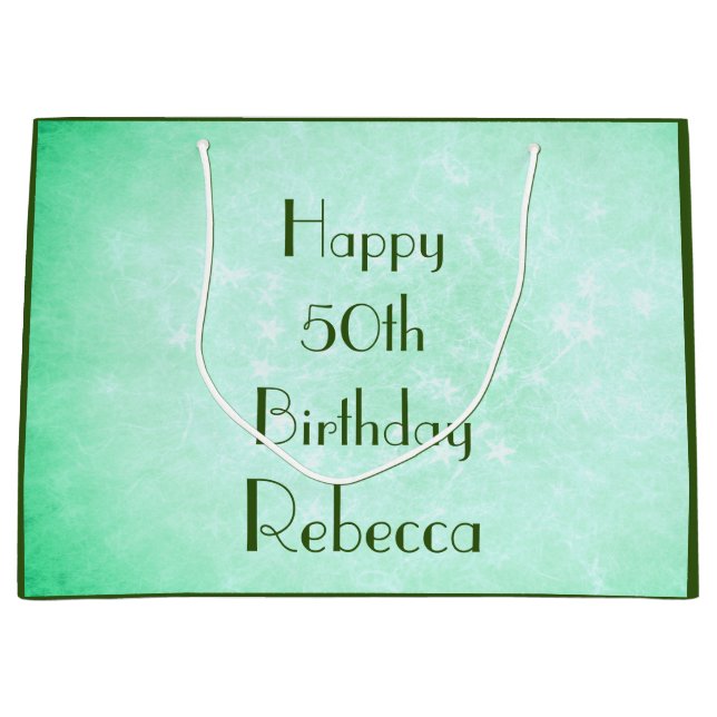 Sacola Para Presentes Grande Na moda Happy 50th Birthday design (Frente)