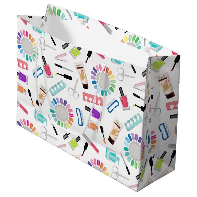 Sacola Para Presentes Grande Nails Manicure Pedicure Beauty Salon  (Frente inclinada)