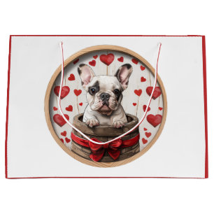Sacola Para Presentes Grande Namorados - Buldogue Francês