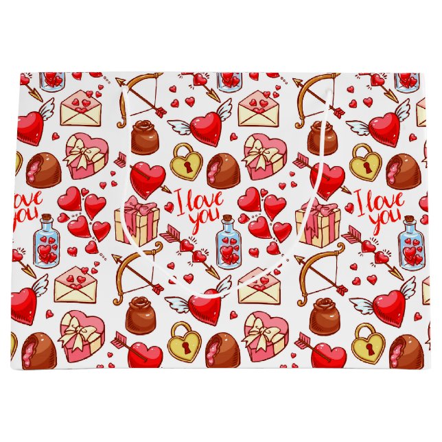 Sacola Para Presentes Grande Namorados Love Gift Bag (Frente)