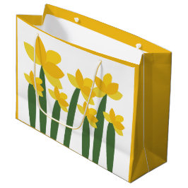 Sacola Para Presentes Grande Narciso Amarelo Flor Floral