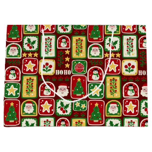 Sacola Para Presentes Grande Natal Alegre e Brilhante