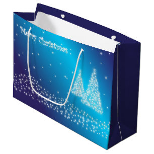 Sacola Para Presentes Grande Natal azul