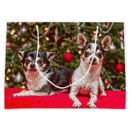 Sacola Para Presentes Grande Natal Chihuahua