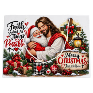 Sacola Para Presentes Grande Natal Cristão | Jesus É A Razão
