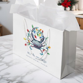 Sacola Para Presentes Grande Natal de Caranguejo “Seas & Greetings” Costeiro