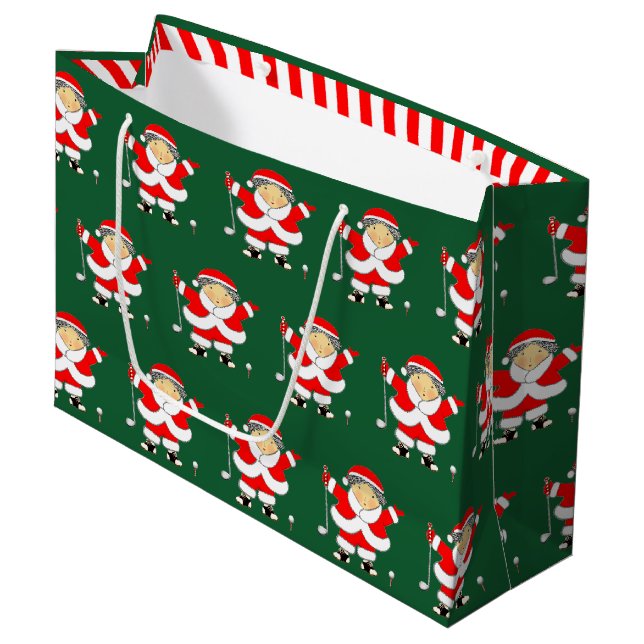 Sacola Para Presentes Grande Natal de Golfe (Frente inclinada)