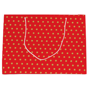Sacola Para Presentes Grande Natal de padrão Dourado Elegante