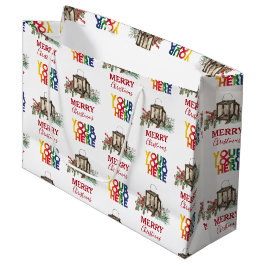 Sacola Para Presentes Grande Natal do Logotipo Empresarial Russo