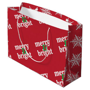 Sacola Para Presentes Grande Natal "Feliz e Brilho"