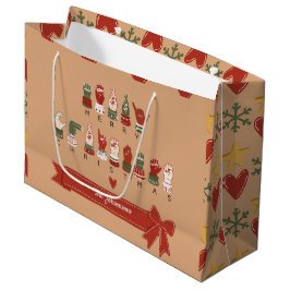 Sacola Para Presentes Grande Natal Feliz Personalizado e Aconchegante em ASL