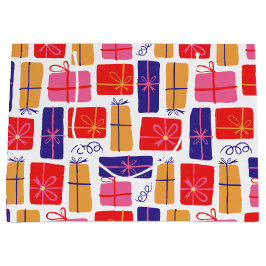 Sacola Para Presentes Grande Natal Ilustrado Presente