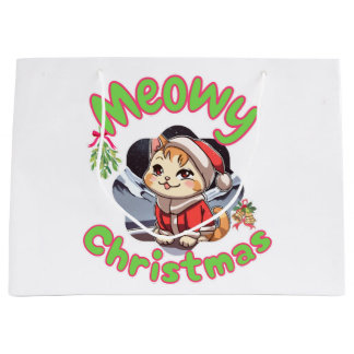 Sacola Para Presentes Grande Natal Meowy