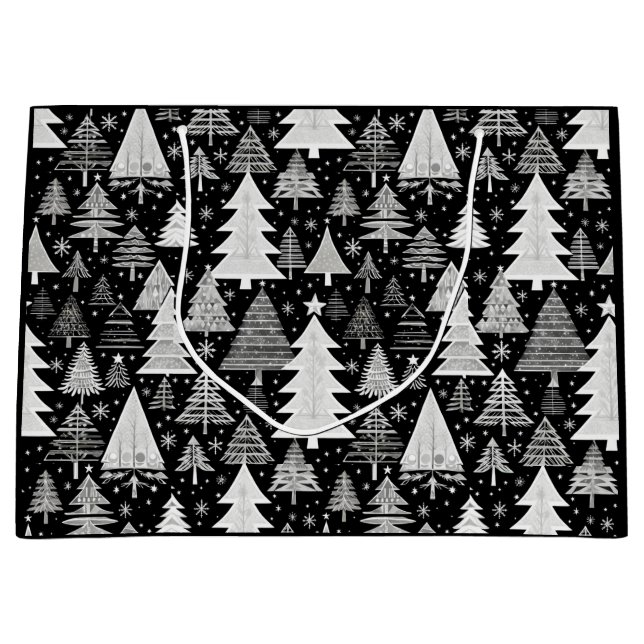 Sacola Para Presentes Grande Natal Monocromático (Frente)