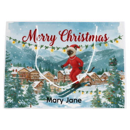 Sacola Para Presentes Grande Natal para Papais noeis Siameses Gatos Amantes de 