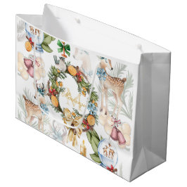 Sacola Para Presentes Grande Natal personalizado para a aquarela