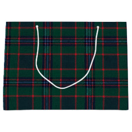 Sacola Para Presentes Grande Natal Préppy Xadrez Verde Escuro II