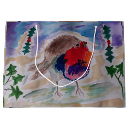 Sacola Para Presentes Grande Natal Robin Gift Bag