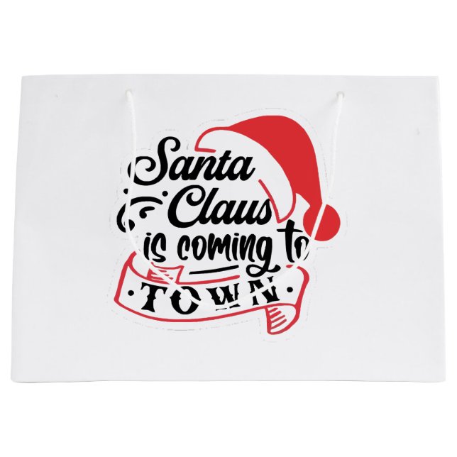 Sacola Para Presentes Grande Natal se Aproximando  (Frente)