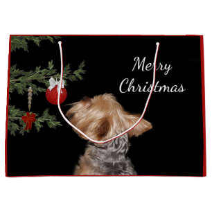 Sacola Para Presentes Grande Natal tentado de Yorkie