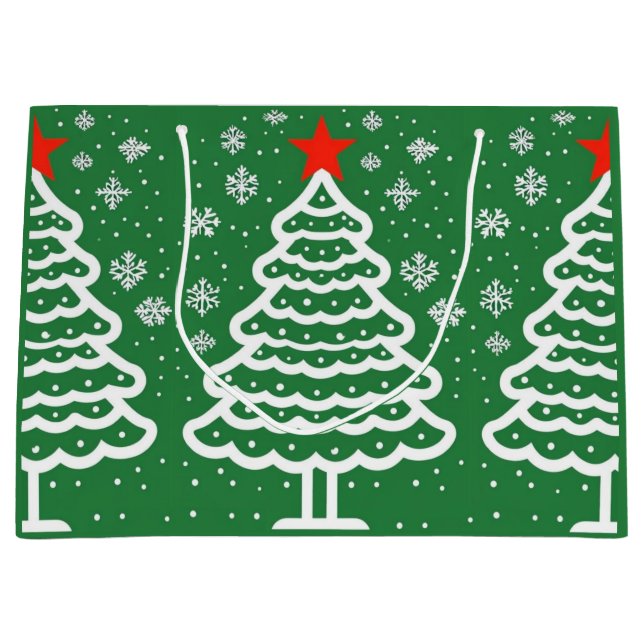 Sacola Para Presentes Grande Natal Verde e Vermelho (Frente)