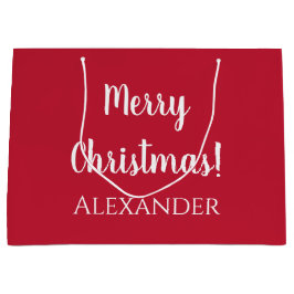 Sacola Para Presentes Grande Natal Vermelho Feliz Natal Personalizado