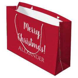Sacola Para Presentes Grande Natal Vermelho Feliz Natal Personalizado