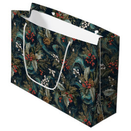 Sacola Para Presentes Grande Natal Vintage Elegância Brilhante