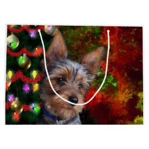 Sacola Para Presentes Grande Natal Yorkie