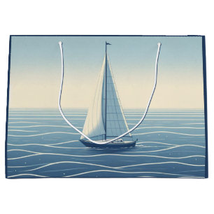 Sacola Para Presentes Grande Navio de vela no alto mar