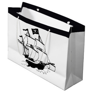 Sacola Para Presentes Grande Navio Pirata