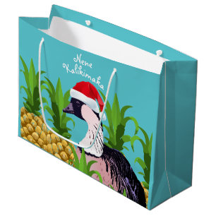 Sacola Para Presentes Grande Nene Kalikimaka Hawaii, um jogo de natal bonito e 