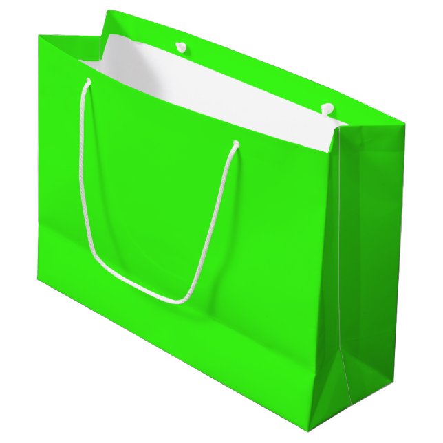 Sacola Para Presentes Grande Neon Verde (Frente inclinada)