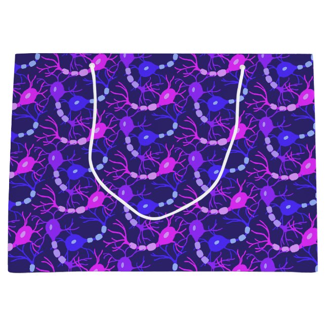 Sacola Para Presentes Grande Neurônios Conectados Neon Roxo (Frente)