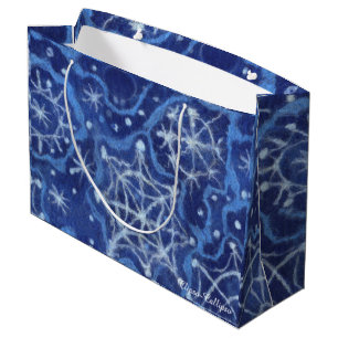 Sacola Para Presentes Grande Neve Flocos de neve Flocos de neve Fluram Ano Novo