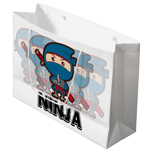 Sacola Para Presentes Grande Ninja Boy (Frente inclinada)