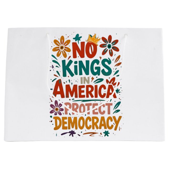 Sacola Para Presentes Grande No King In America American Democracy  (Frente)