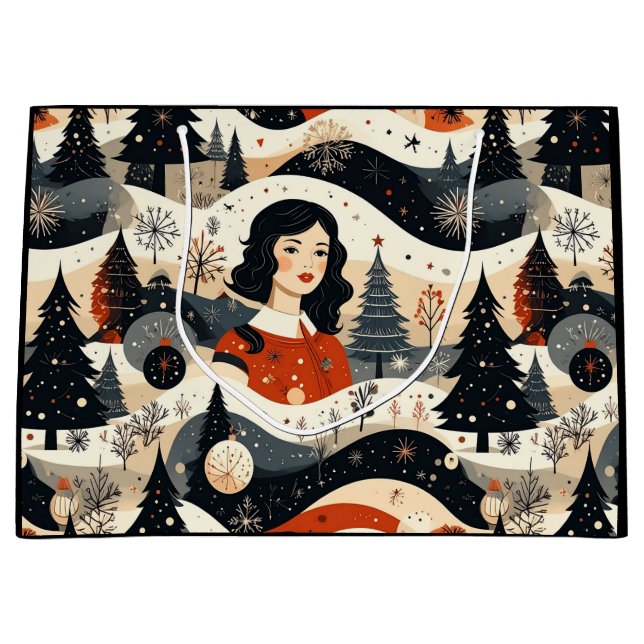 Sacola Para Presentes Grande Noir Noël (Frente)