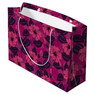 Sacola Para Presentes Grande Noite de Hibiscus