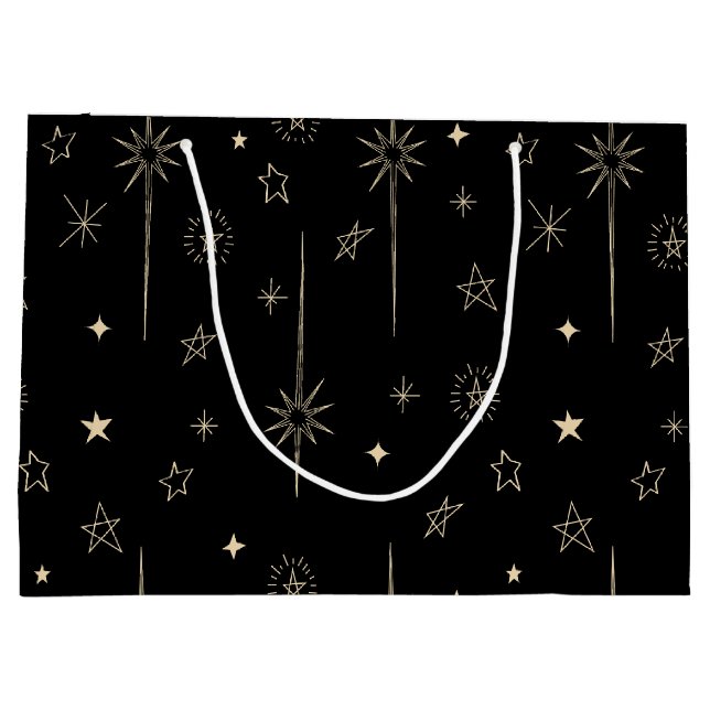 Sacola Para Presentes Grande Noite Estelar Estrela Celestial (Verso)