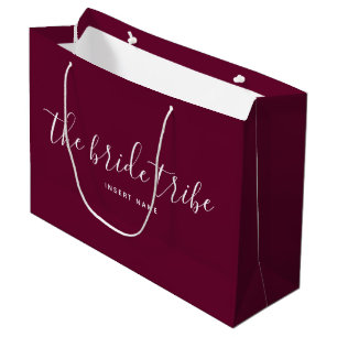 Sacola Para Presentes Grande Noiva Tribe Burgundy Wine Bridesmaid Weding 