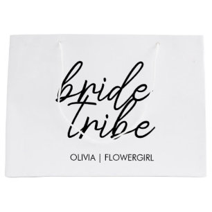Sacola Para Presentes Grande Noiva Tribo Menina das Flores de Casamento Moder