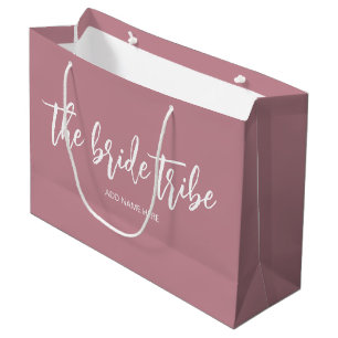 Sacola Para Presentes Grande Noiva Tribo Rosa Empoeirado Casamento Personalizad