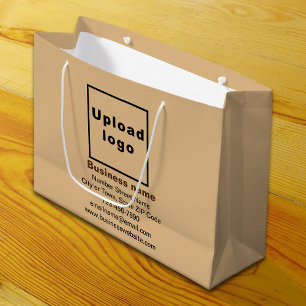 Sacola Para Presentes Grande Nome da empresa Light Brown Large Gift Bag